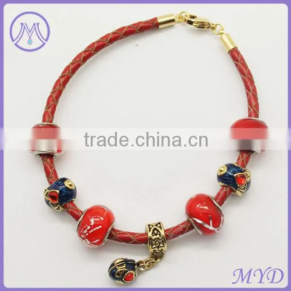 European style 925 sterling silver plated women beaded bracelets