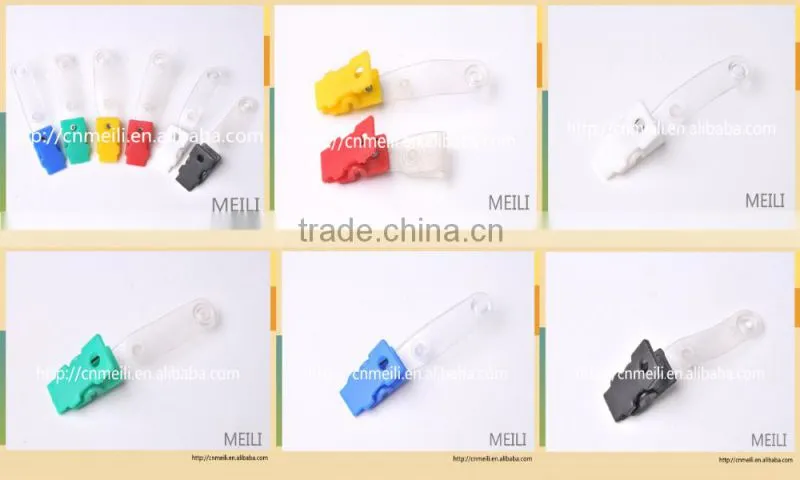 plastic badge ID card holder clip with strap
