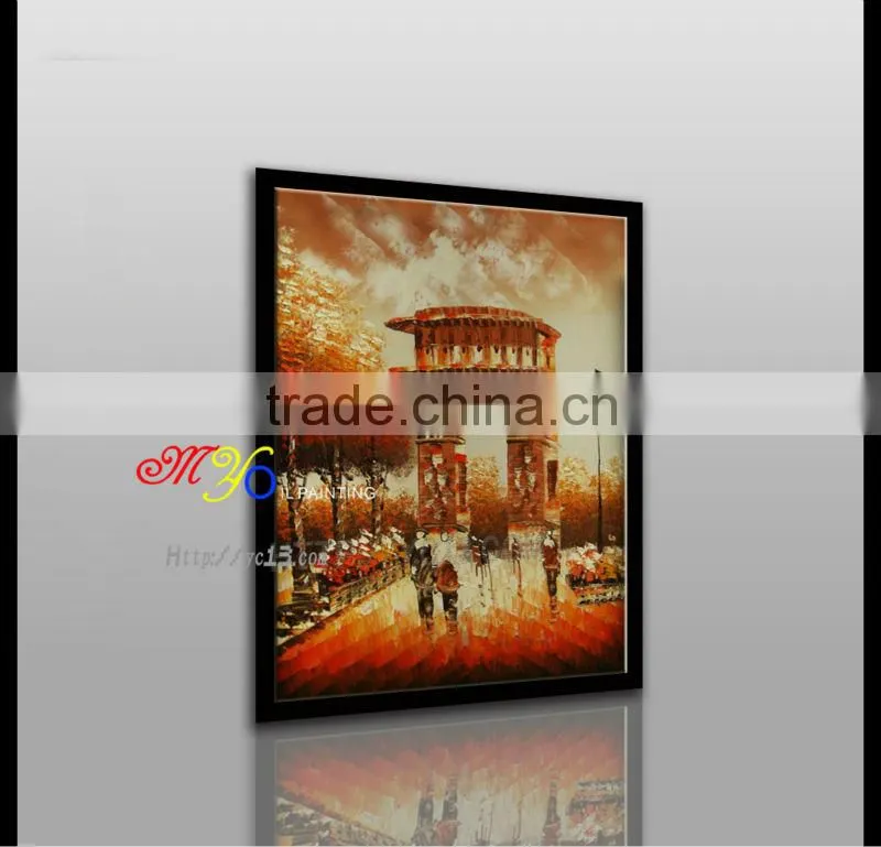 100%handmade Paris street scenery oil painting on canvas JH-412