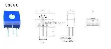 0.5W Single turn trimming Potentiometer 3386X