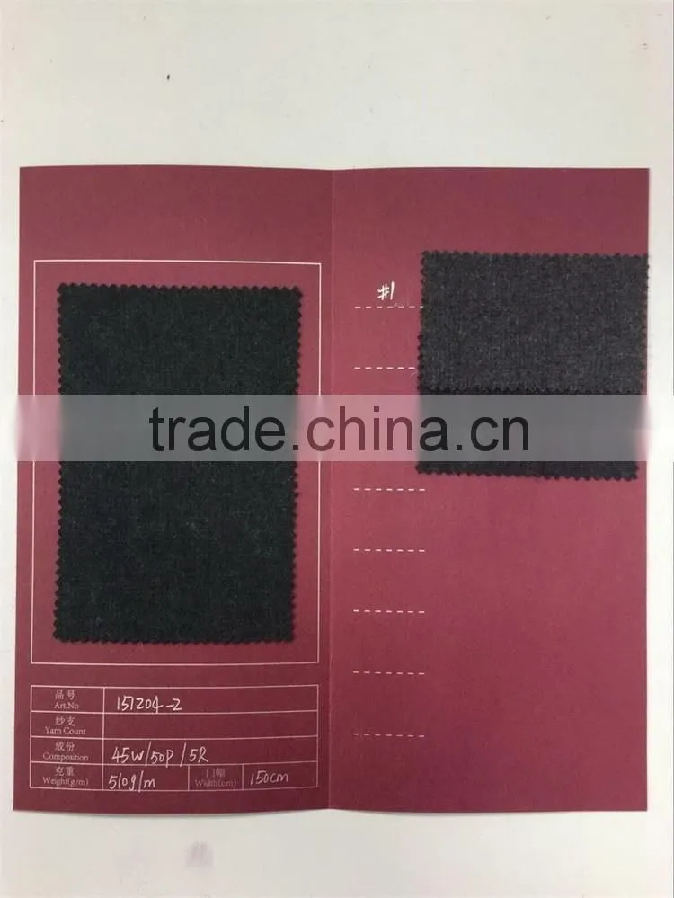 151204-1 Fashion Hot Sell Middle Grey Worsted Woollen Fabric With Special Discount