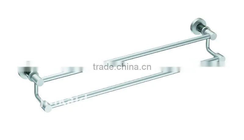 Aluminium towel bar double towel rack with yellow stone fitting L3303-2