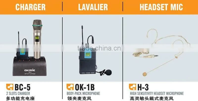 OKMIC Professional Dual Channels Wireless Gooseneck Microphone