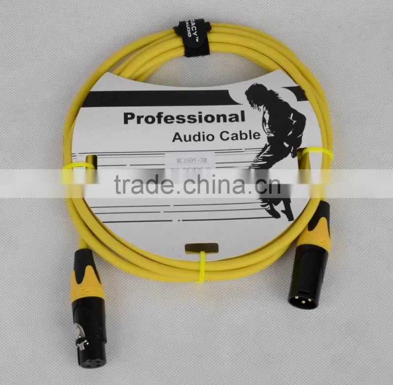 Professional 10ft black color female male microphone cable MC199Y-3M