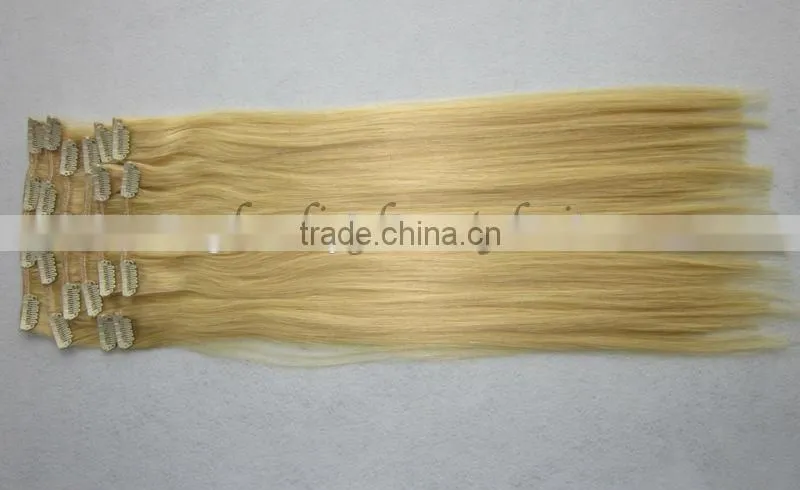 Cheap straight virgin human clip in extensions