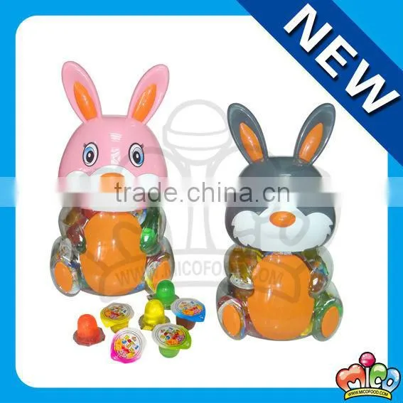 mini mixed fruit jelly in rabbit jar