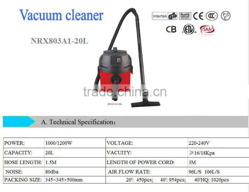 Big power powerful cyclone hepa filter wet and dry vacuum cleaners