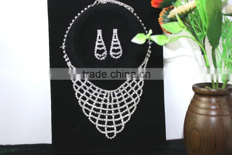 2015 new products fashion women wedding crystal jewelry set