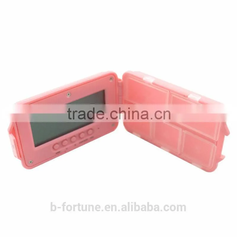 TC139_RD LCD Display WH Color Alarm Colorful Digital pill box with alarm timer