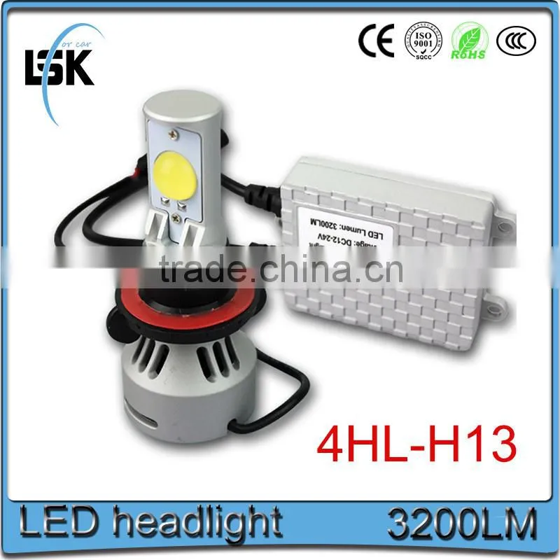 Hot Selling Newest DC24V 12V Led Car head light, 6500K 3200LM per bulb H13 hi/low Led headlight,Motorcycle led headlight