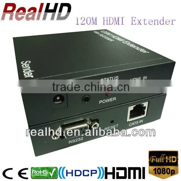 2016 China Hottest 16X16 120m Coax HDMI Extender with IR+RS232+Remoter