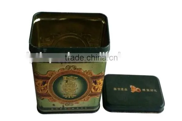 Tin can for tea packaging