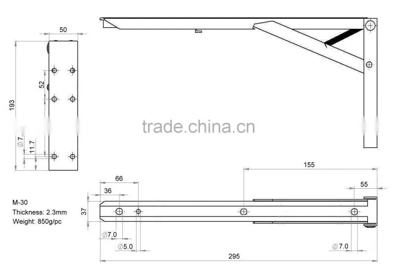 Pair Of Folding Metal Iron Wall Shelf Brackets