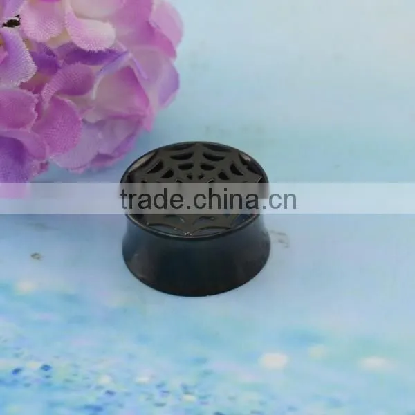 316L Surgical steel cobweb ohr piercing black anodized flesh tunnel