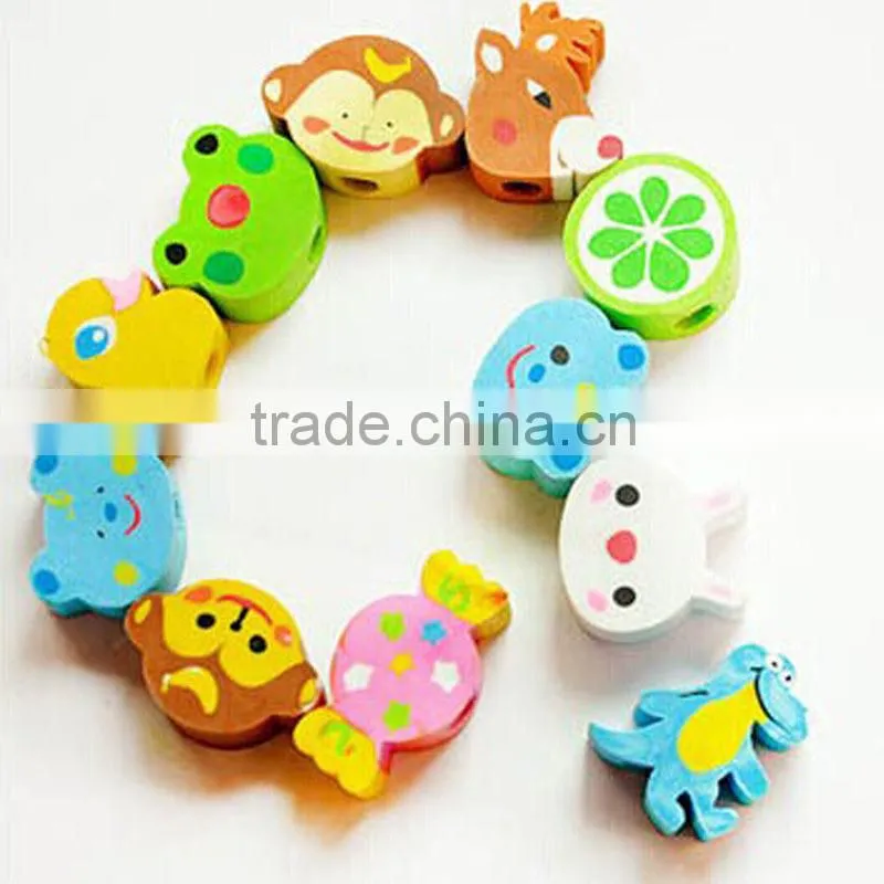 7" HB plastic mantle Wooden Pencil With cartoon Rubber Custom Logo