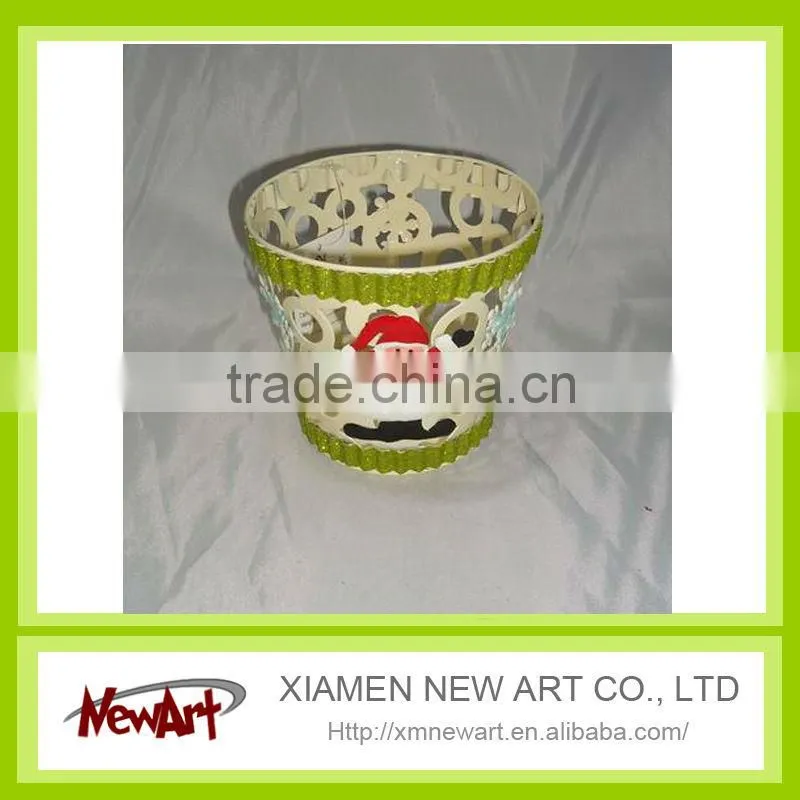 metal christmas glowing flower pot