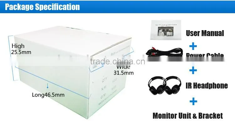 Good Quality 9 inch Display Car Back Seat LCD Monitor