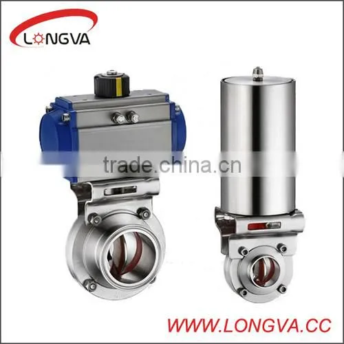 stainless steel 6'' clamped butterfly valve