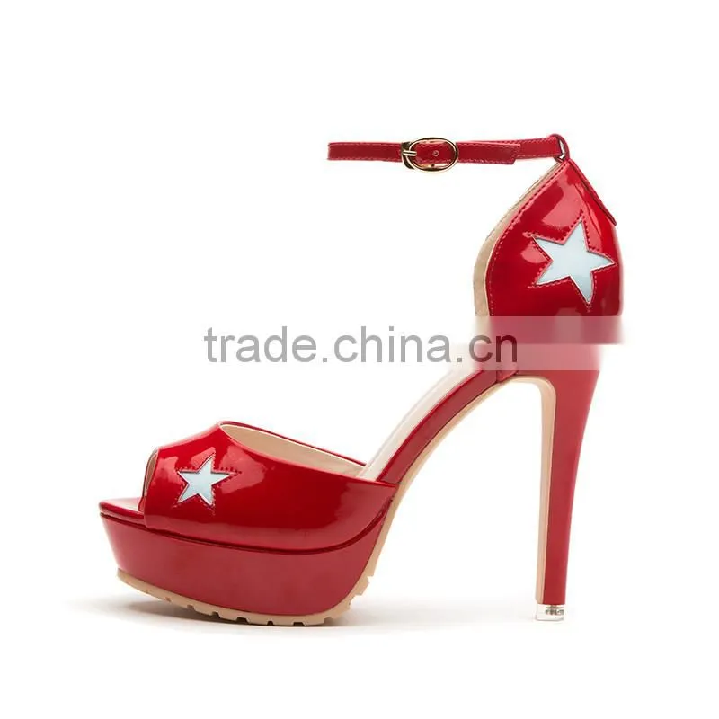 nice peep toe red platform high heels