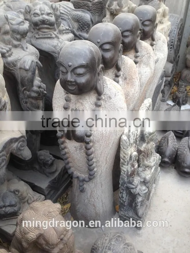 Antique large stone laughing stand buddha