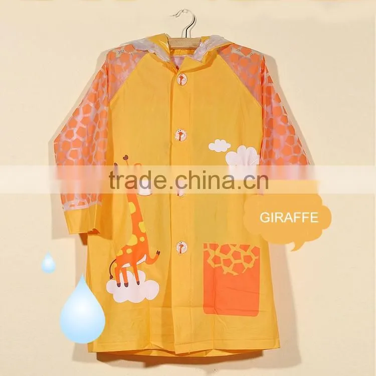 Manufacturers selling cartoon children raincoat with a thick poncho bag