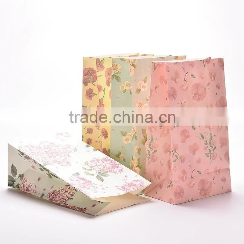 New Flower printing paper bags Gift Bags Party Lolly Favour Wedding Packaging Wholesale