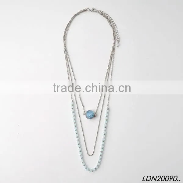 Fashion leaf druzy and heart with tassel necklace with matching earrings and bracelet