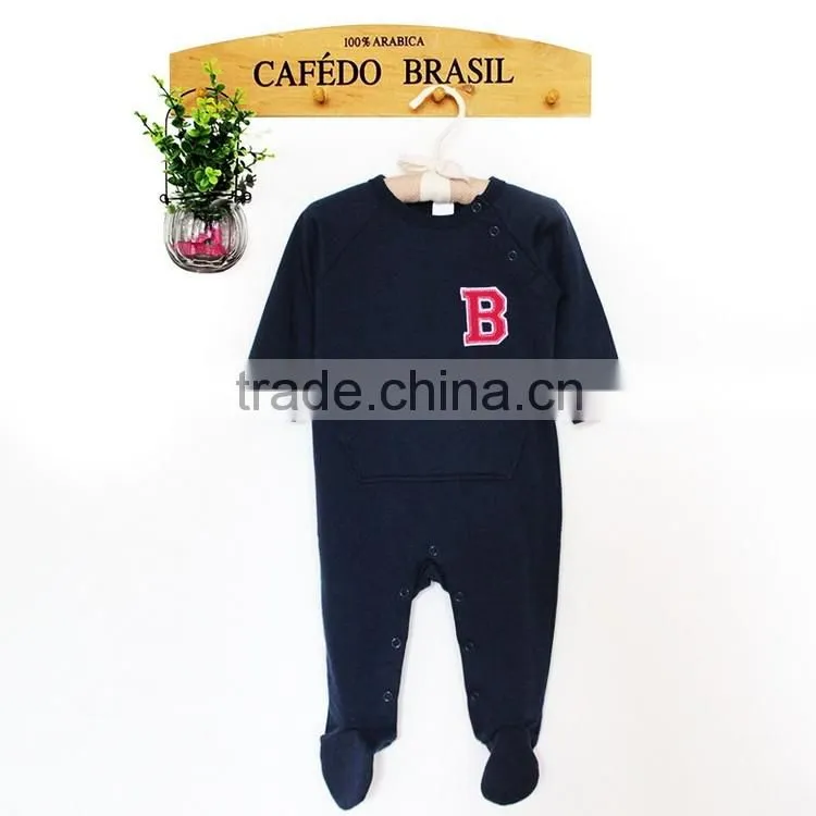 2016 fashion boy baby romper clothes with chest print letter