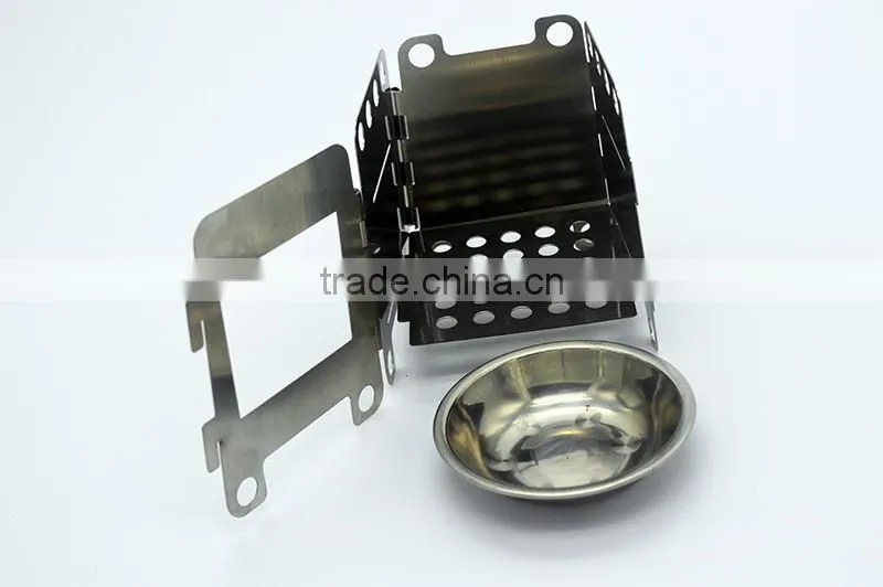 2016 hot sale new emergency portable foldable survival mini pocket wood burning credit card stove for survival kit