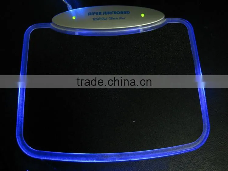 Blue LED Light Mousepad Mouse Pad Mat + 4 Ports USB HUB for PC Laptop Computer