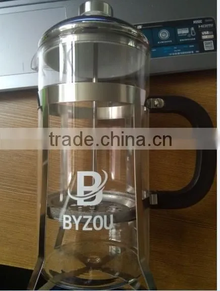 wholesale borosilicate glass coffee plunger in Wuxi with customized logo