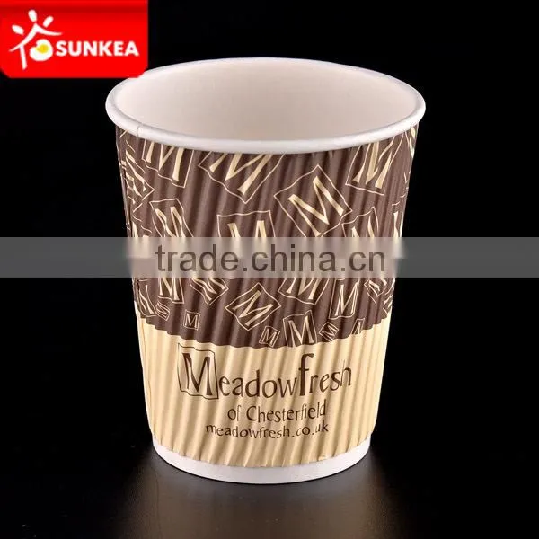Custom printed ripple paper cups cold beverage