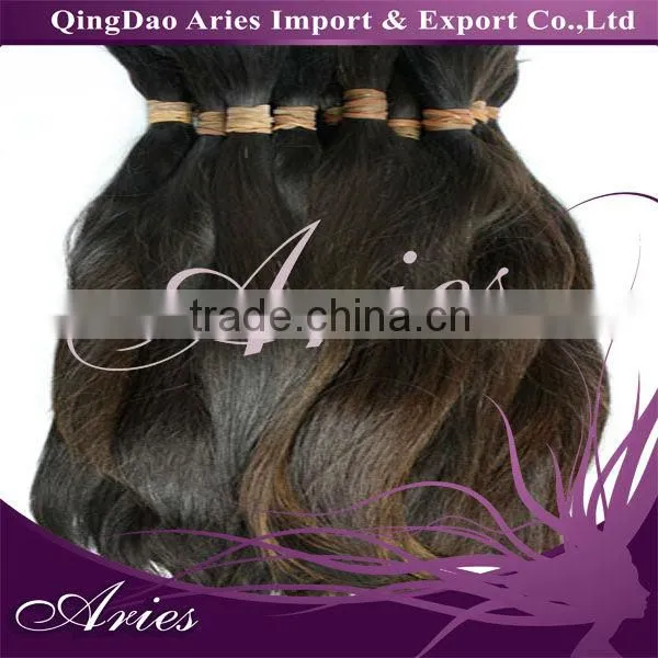dyeable virgin unprocessed brazilian bulk hair extensions without weft