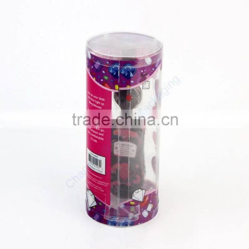 Customized Wholesale Clear Plastic Round Box for Computer Mouse