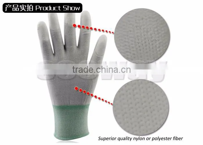 Seeway 13 guage Safety Working PU Top Coated Nylon Gloves