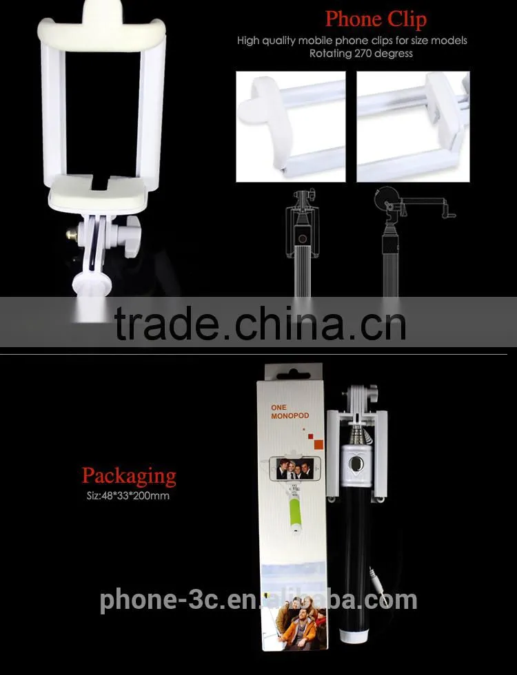 2015 new products selfie stick private label extendable monopod, all in one selfie monopod stick