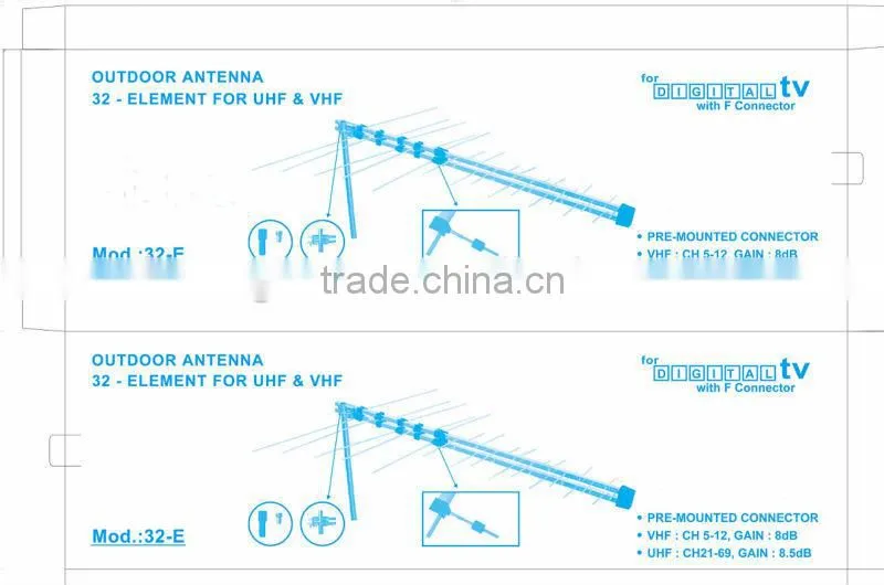 32E UHF/VHF yagi outdoor antenna
