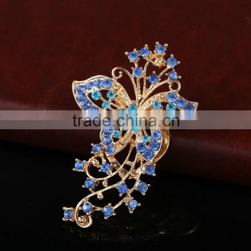 Wedding Bouquet Rhinestone flower brooch pins,glasses wholesale colorful rhinestone brooch pin for dresses