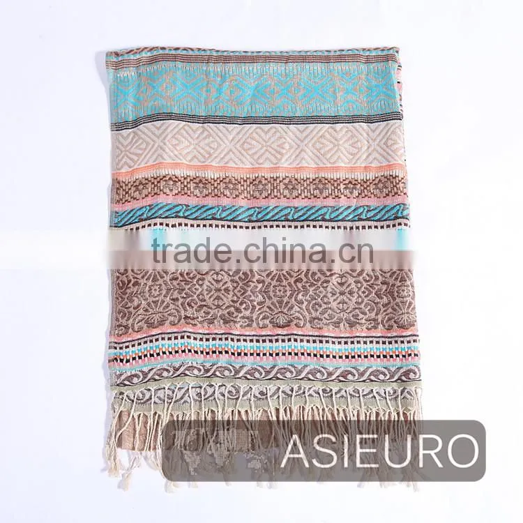 Fancy Colors Viscose Yarn Dyed Stole, BSCI and Sedex