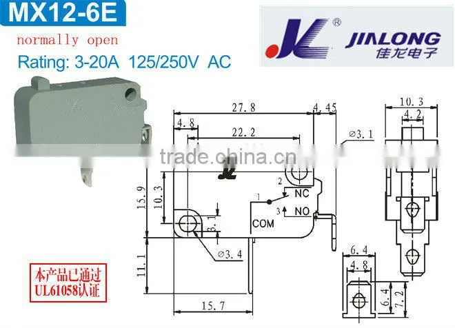 VDE micro switch MX12-6E