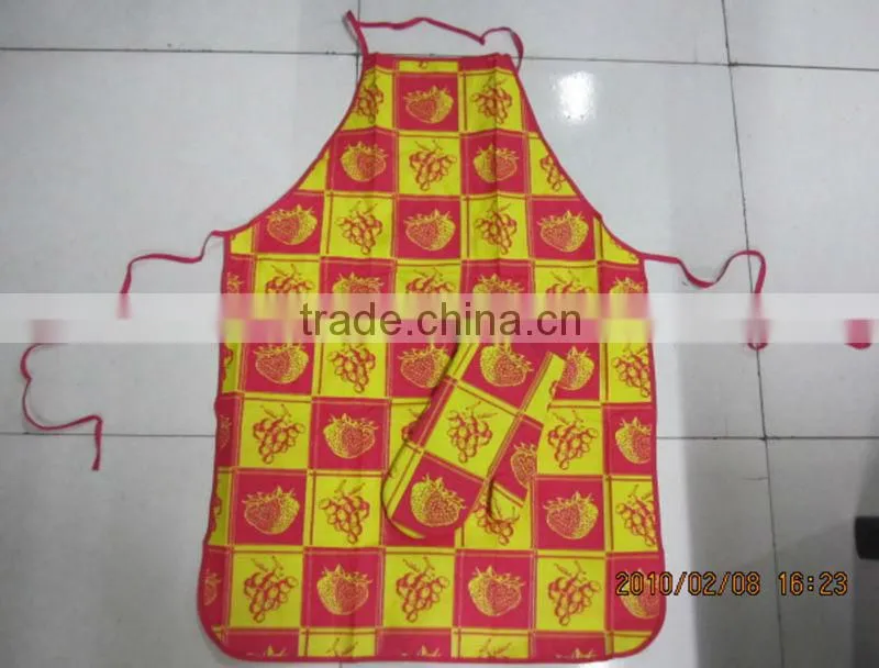 High quality promotional apron set /kitchen apron /Customized cooking apron with oven glove-17