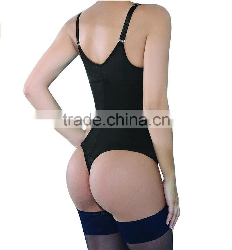 Seamless Firm Control Shapewear Open bust Bodysuit Body Shaper Black