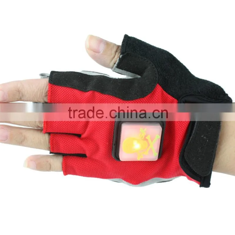 2016 Hot fashion new design cycling LED light Smart Direction Turn signal unisex gloves led cycling gloves half finger gloves