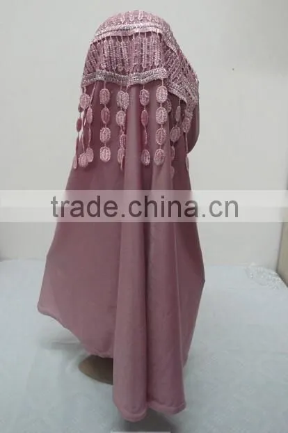 H310 latest instant hijab with lace and rhinestones,muslim scarf