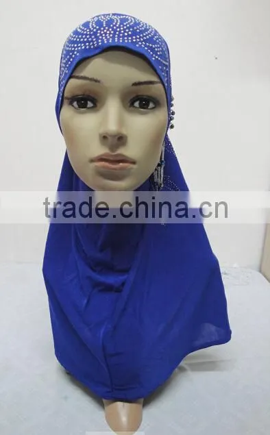 H283 new style one piece hijab with handmade chains and beadings