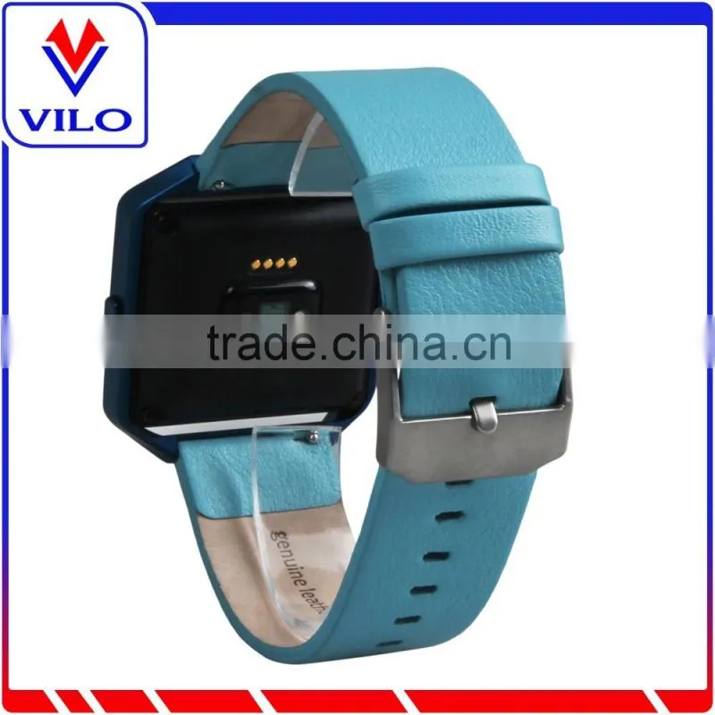 Excellent Quality 2016 Luxury Genuine Leather Watch Replacement Band Wrist Strap + Metal Frame For Fitbit Blaze Smart Watch