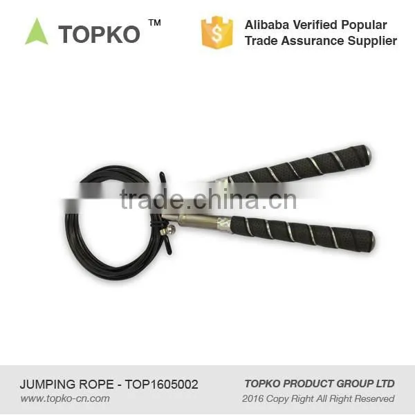 TOPKO crossfit speed adjustable jump rope anti-slip jump rope with 17cm handle