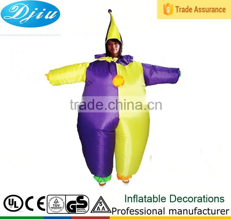 DJ-CO-186 Circus clown inflatable costume adult red jumpsuit