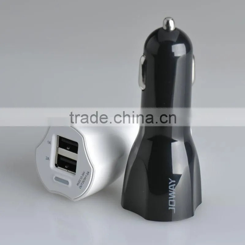 fast charging dual port mini usb car charger with RoHs CE FCC