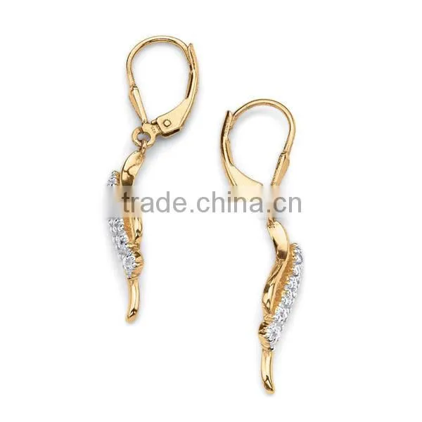 18k Gold over Silver Diamond Accent Earrings beautiful designed earrings